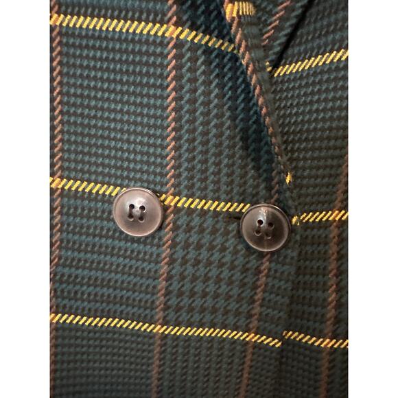 Anine Bing Madeleine Green Plaid Double Breasted Blazer Size Small - Picture 7 of 11